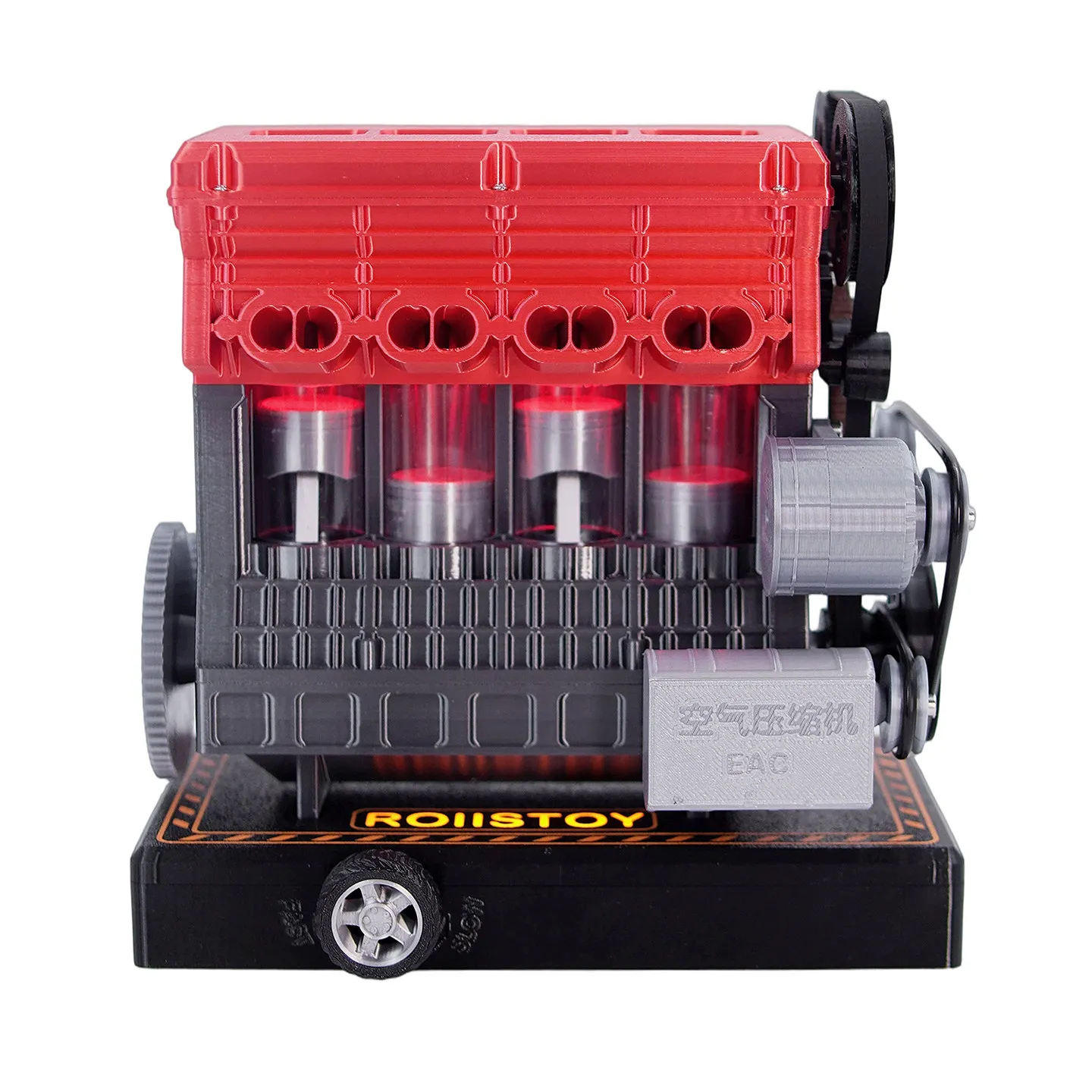 Inline Four Cylinder Engine Model 3D Printed Startable Speed Adjustable STEM Education Mechanical Assembly Hobby DIY Toy Gift