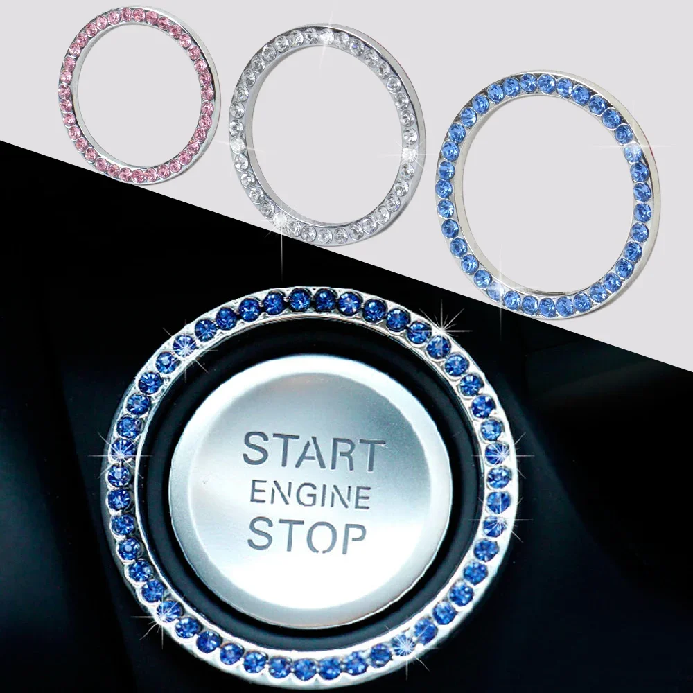 

Автомобильная крышка запуска в один клик, декор со стразами и кристаллами, украшение кнопки зажигания, внутренняя защитная крышка, кольцо, автоаксессуары