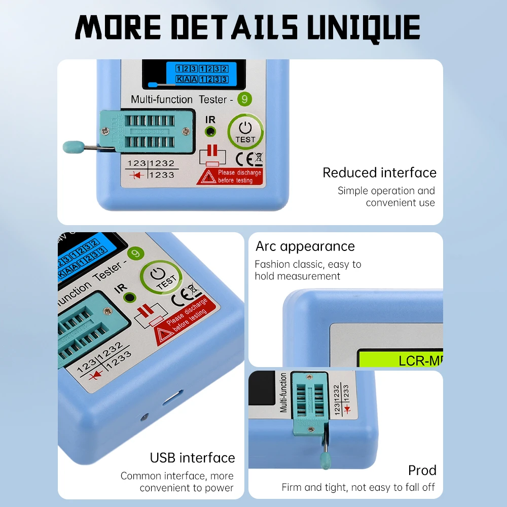 MF9 nowy tester próbnik elektroniczny dioda TFT trioda miernik pojemności LCR miernik ESR NPN PNP MOSFET IR wielofunkcyjny tester multimetr