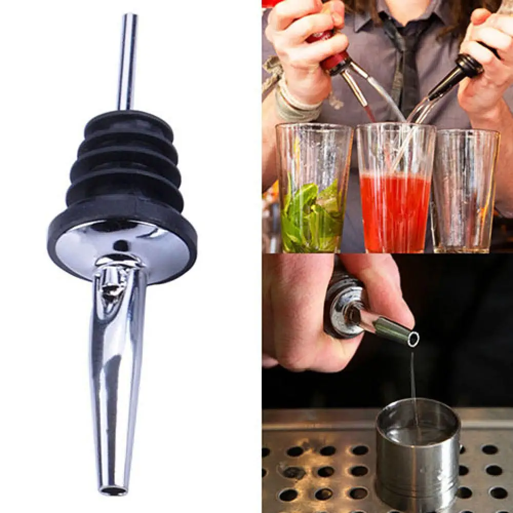 Liquor Spirit Pourer Flow Wine Bottle Pour Spout Stopper Barware Stainless Steel Gin Whiskey Vodka Bottle Pourer