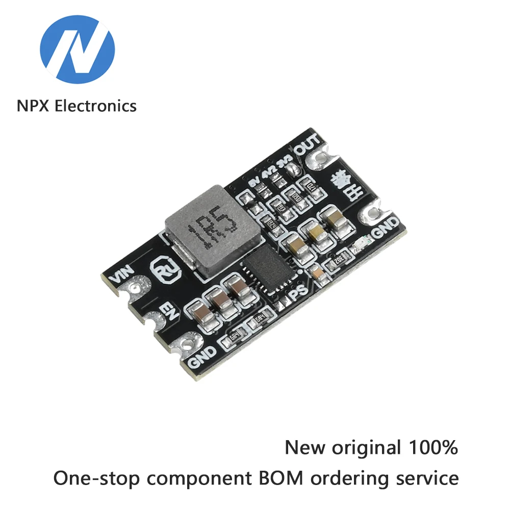 

DC-DC step-up/down converter module, converting 1.8-5.5V to 3.3V, 4.2V, 5V with low ripple, 4.2A current capacity