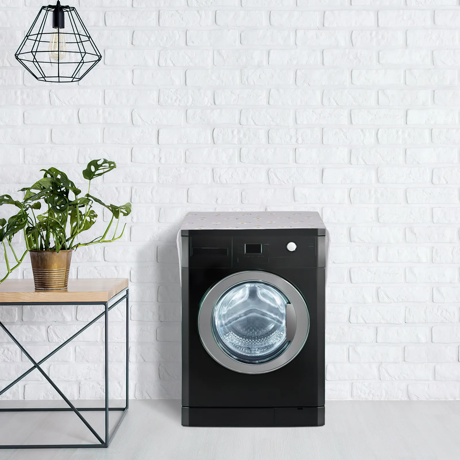 Dustproof Storage Cover Chrysanthemum Pattern Refrigerator Washing Machine Oven Appliance Protector Dust Oil Resistant Roll Up