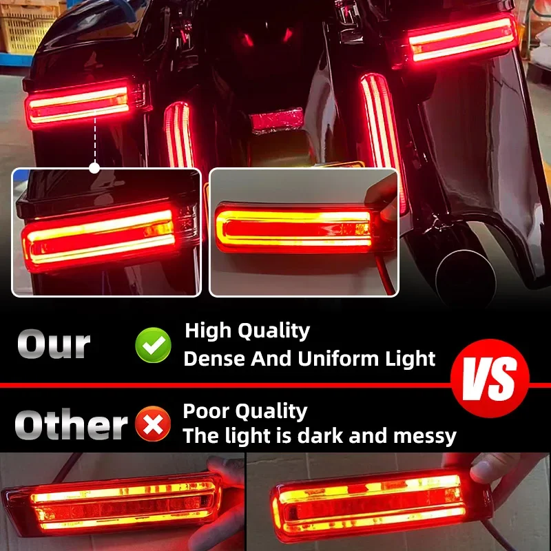 Motorcycle Turn Signals Luggage Saddlebag Rear Light Led Tail Lights Taillights For Harley Touring Street Glide Road King 97-22