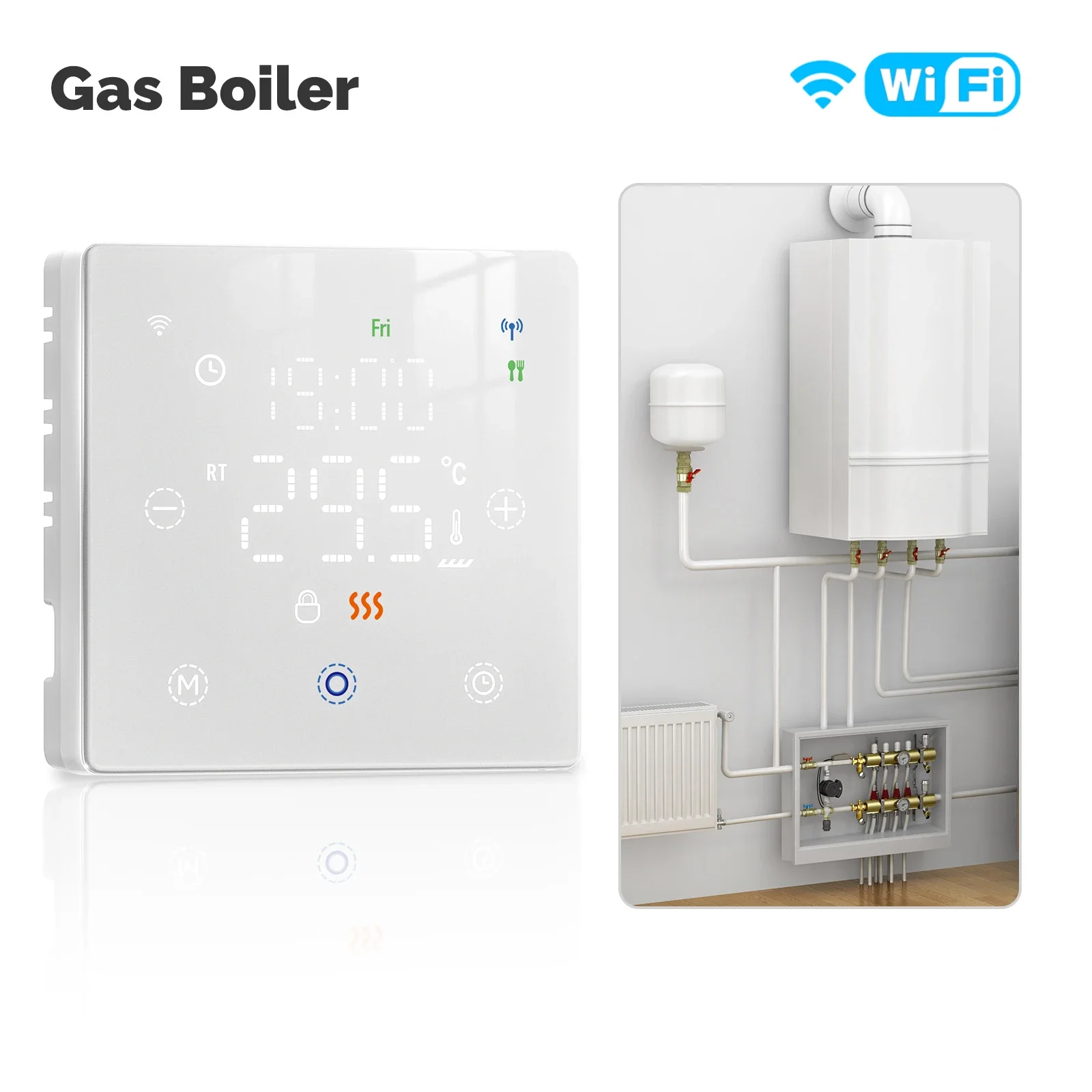 MOES Tuya WiFi/ZigBee Slimme Thermostaat Batterijgevoede Thermoregulator Gas Boiler Temperatuurregelaar door Alexa Google Home