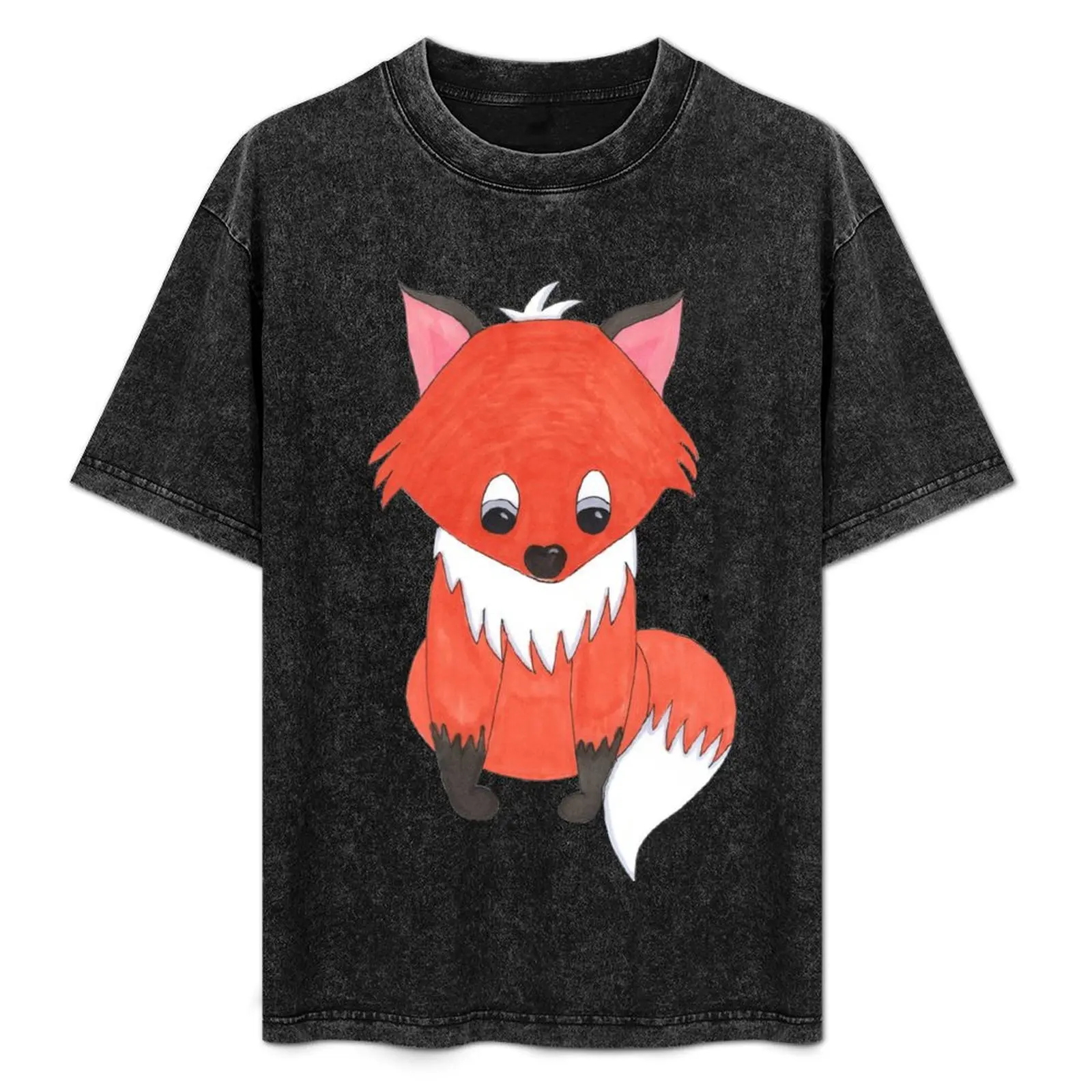 

Fox - Cartoon - Marker Print T-Shirt essential t shirt shirts graphic tee boys whites funny costumes mens workout shirts