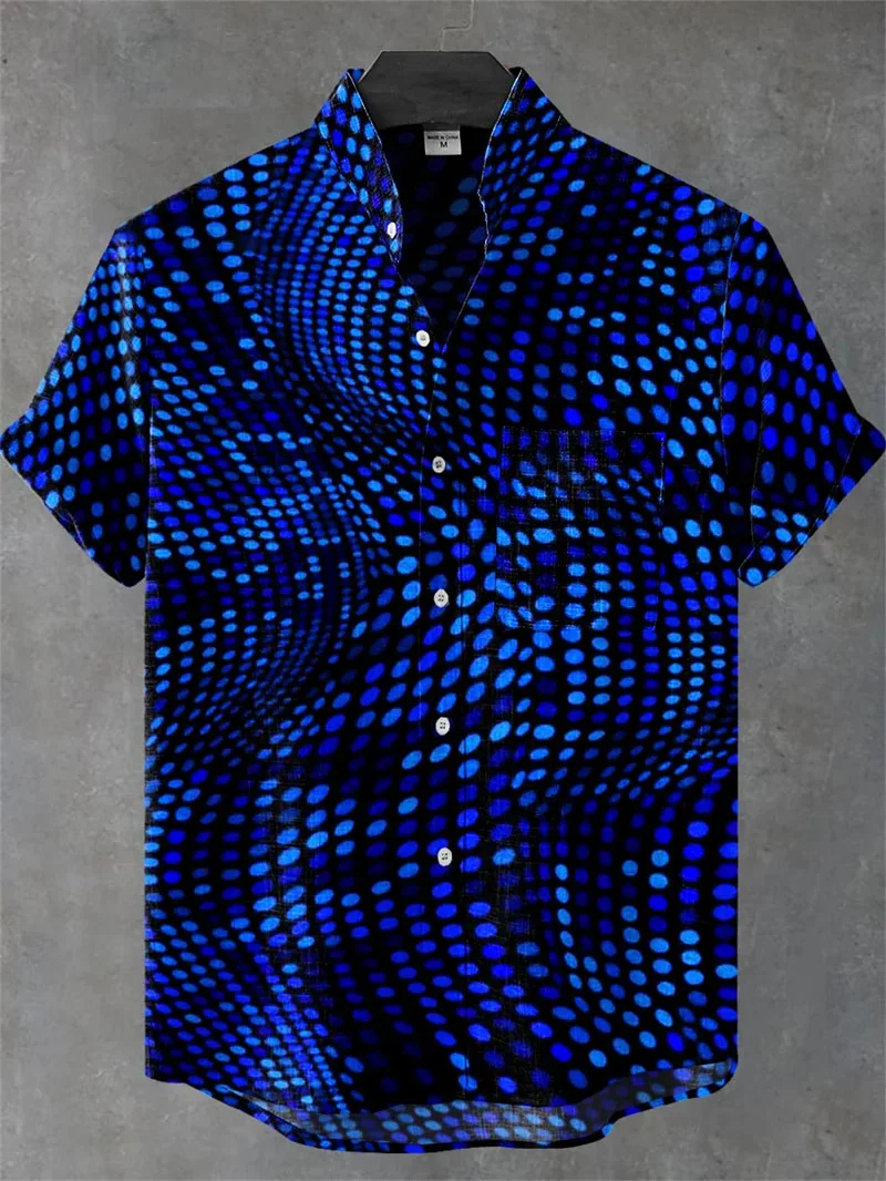 

Summer Hawaiian men's linen shirt 3D printed style vacation short sleeved top casual shirt fashionable men's clothing