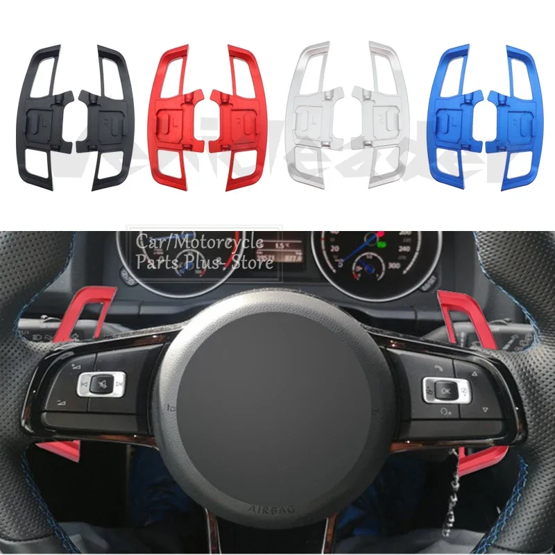 Pair Car Auto Steering Wheel Paddle Extend Shifter Metal Shift Gear Paddle Extension For VW GOLF 7 GTI R GTD GTE MK7 2014-2018