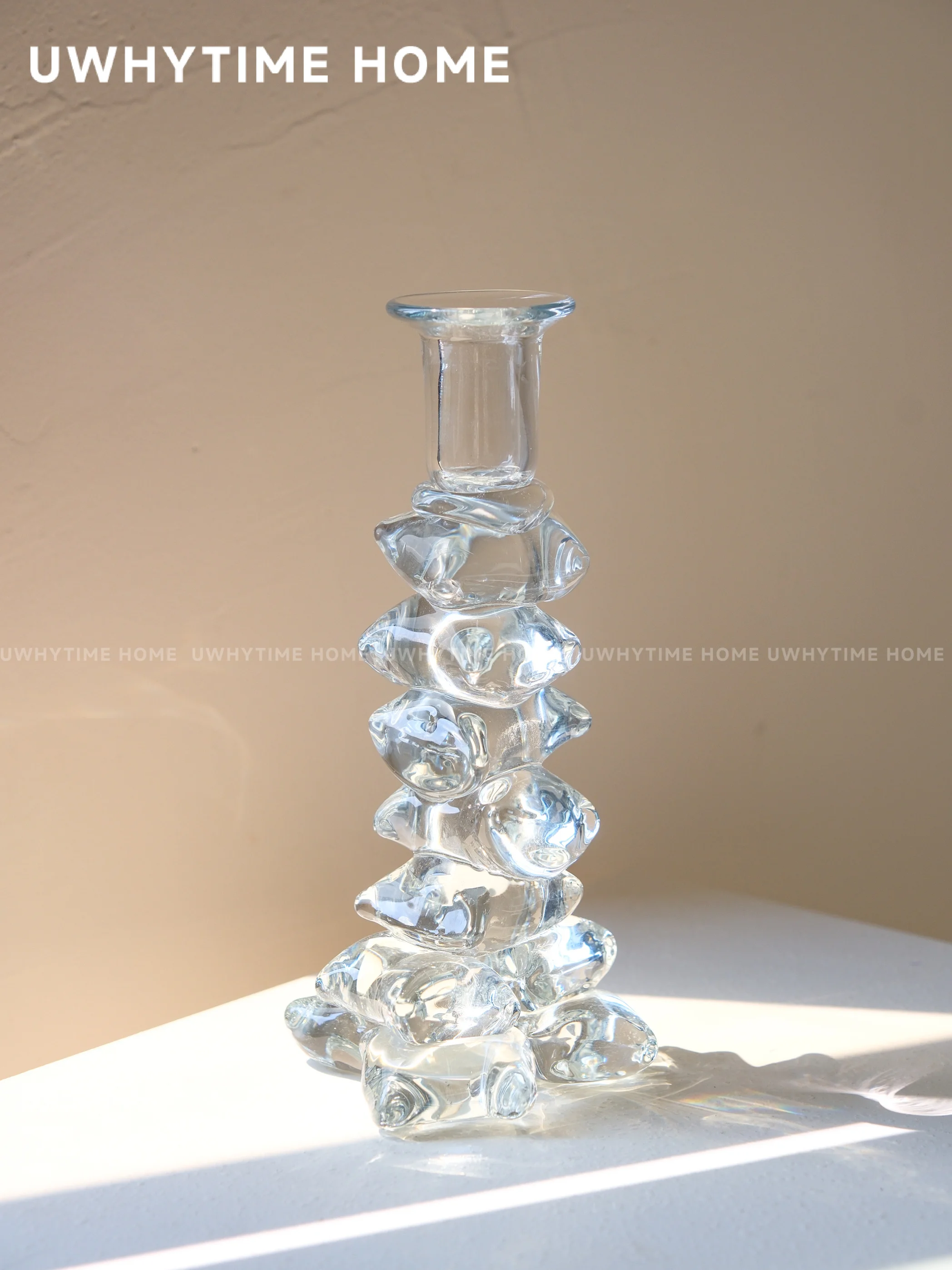 Hermoso candelabro esmaltado medieval industria pesada hielo transparente retro de alta gama atmósfera artística adorno candelabro d