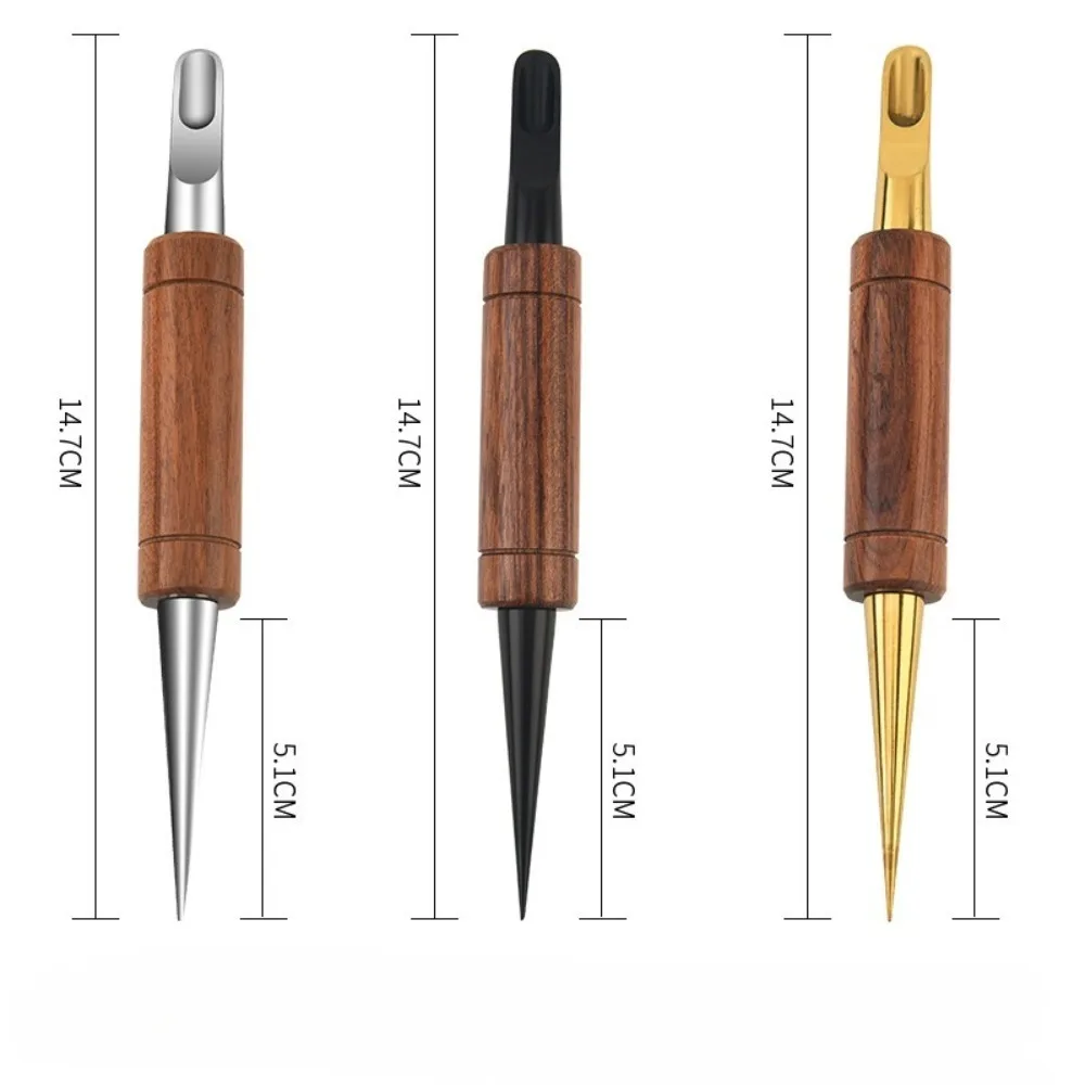 Stainless Steel Coffee Art Needles Coffee Drawing Tool with Wood Handle, Double-Ended Barista Accessories for Home& Cafe Use