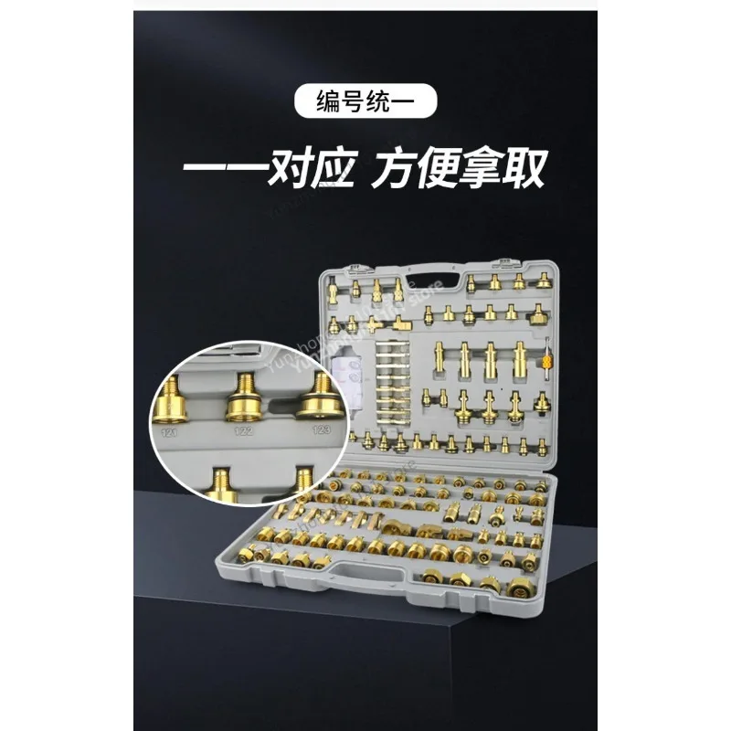 126Pcs Car Air Conditioner Leak Detection Plugging Tools Kit, New Model Full Series Auto AC Leak Repair Tool Set