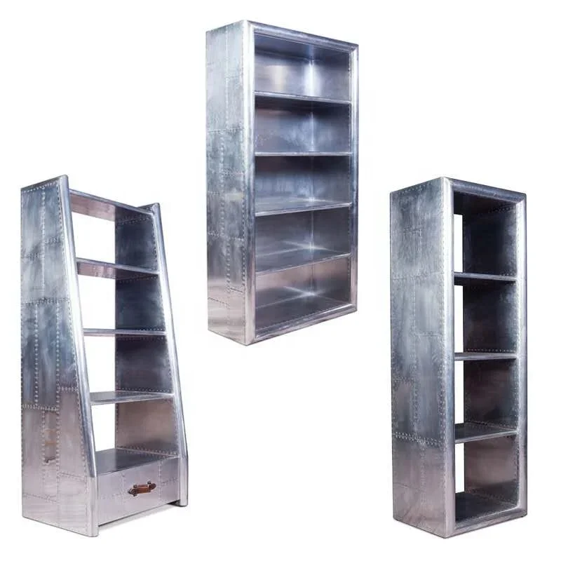 Loft Industrial Furniture Book Shelf Aluminium Display Rack Wooden Bookcase Metal for Whiskey Home Office Bookshelves 1 Piece