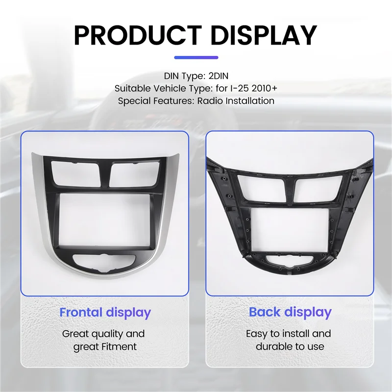 

Car Refitting Radio Fascia Frame Panel DVD Trim Kit For HYUNDAI I-25 I25 Accent Solaris Verna 2DIN Dash Stereo Interface,2 Din