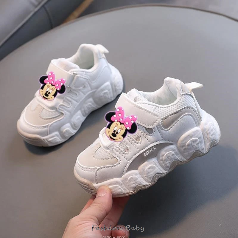 Toddler Baby Kids Mickey Minnie scarpe da passeggio Sneakers scarpe Casual antiscivolo bianche ragazzi ragazze scarpe da tavola traspiranti