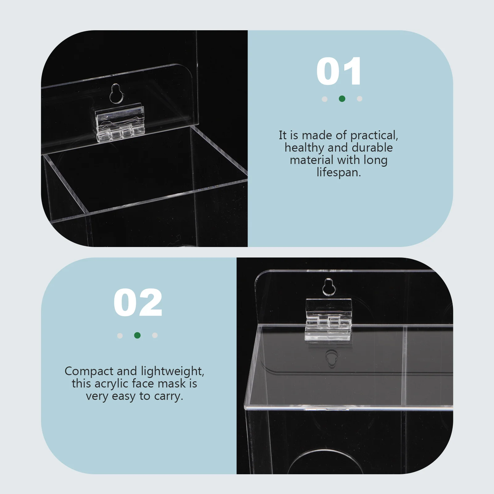 Wall Mounted Holder Disposable Mask Holder Acrylic Dispenser Clear Storage Container for Masks Protective Organizers Bath Rack