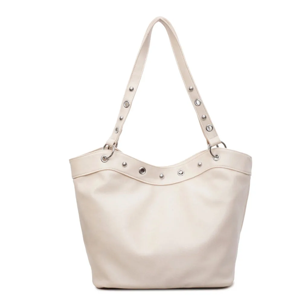 Solid Color Glossy Tote Bag Faux Leather Large Capacity Womens Shoulder Bag Simple Style Luxury Underarm Bag for Women Use