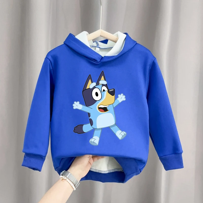 

Синяя толстовка Blueye Bandit Bingo Boys, весенне-осенняя, детская, милая, с длинными рукавами, с капюшоном, пуловер, подарок на день рождения, игровой сувенир