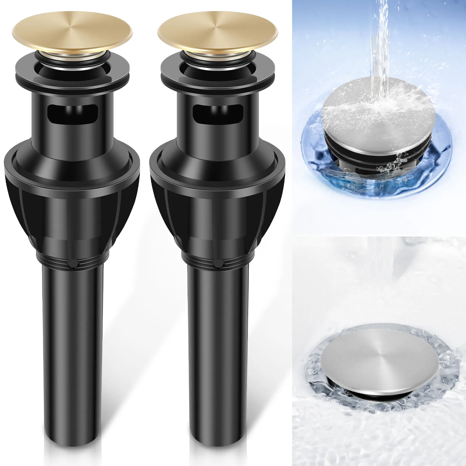 Vessel Sink Drain Pop Up Sink Drain Anti Clogging Sink Stopper Easy Installation Pop Up Bathroom Drain Plug Bathroom Drain Plug