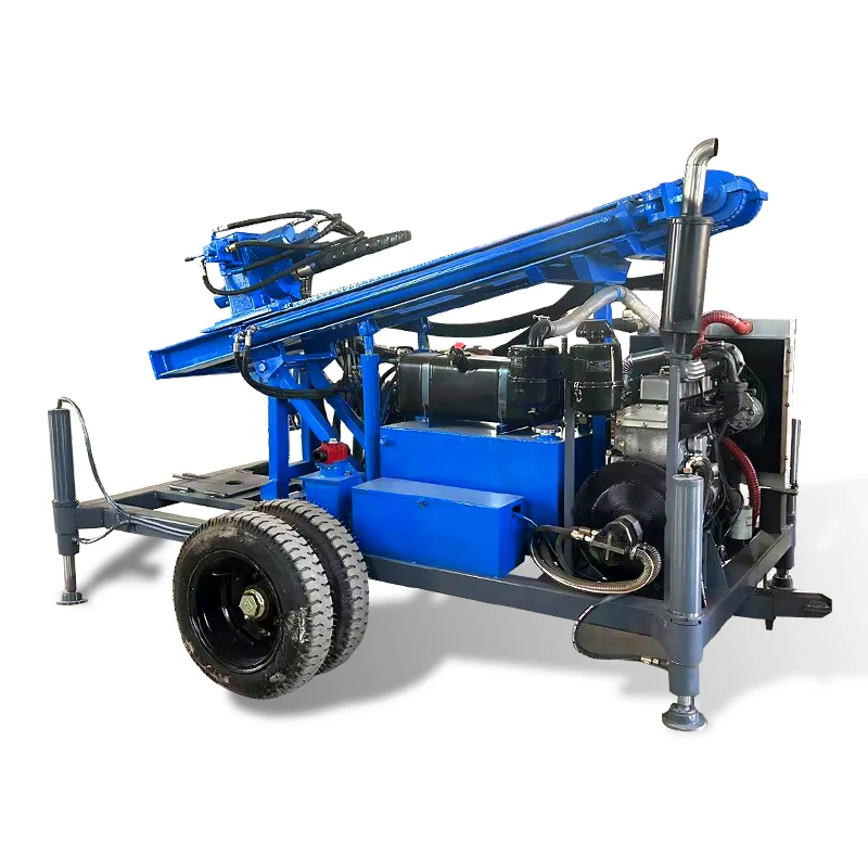 Customized 300m Wheeled Diesel Hydraulic Water Well Drilling Rig  Configurable with Mud Pump or Air Compressor view 6