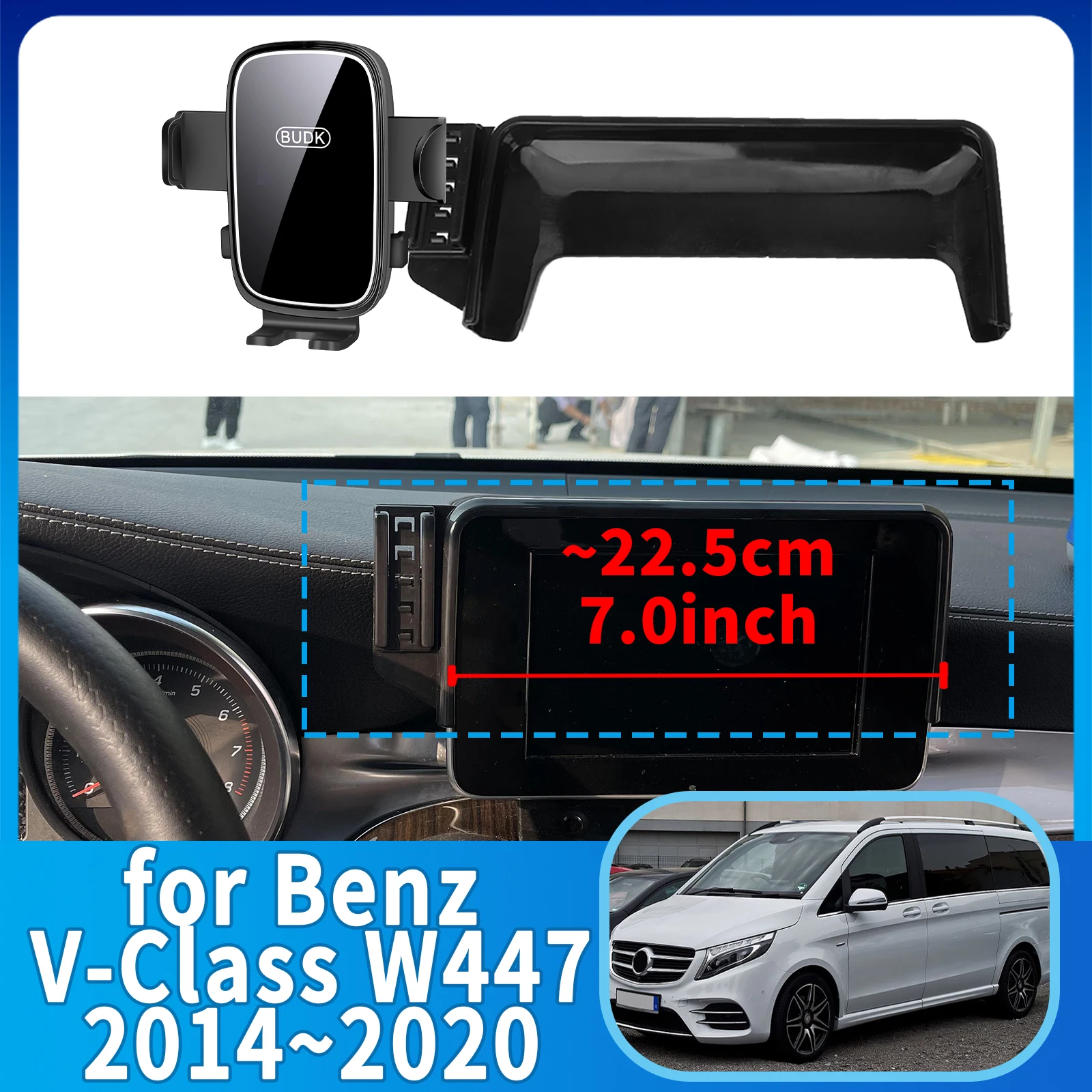 

fit for Mercedes-Benz V-Class W447 2014 2015-2020 Custom Fit Phone Holder Mount Dashboard Screen Base No Drill Car​​ accessoires