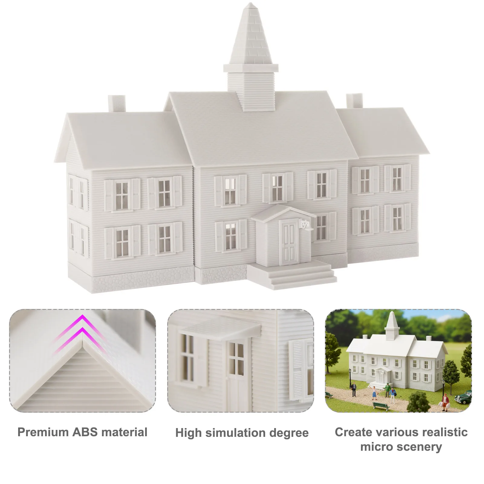 

Evemodel Неbuilt HO Масштаб 1:87 Модель Школьный комплект Неокрашенный JZHO6893JJ