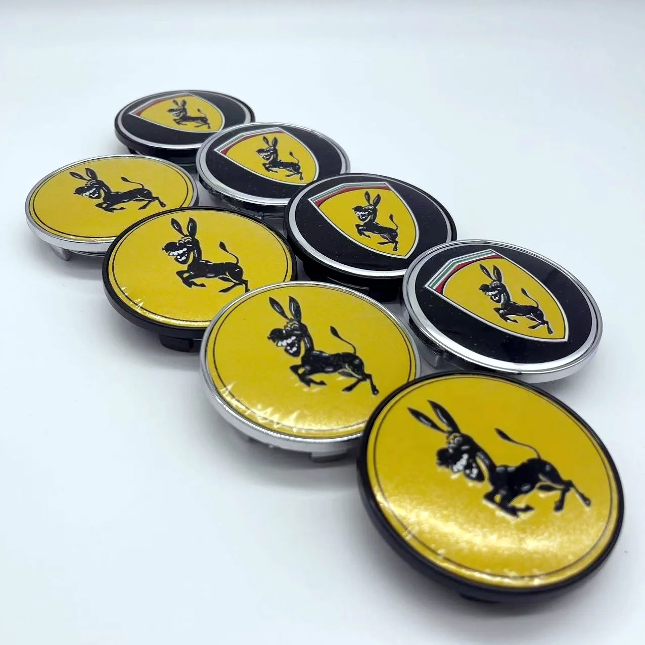 

4Pcs/Lot Universal 69mm Car Wheel Center Hub Cap Cover For 65mm Donkey 3D Badge Emblem Stickers Car Styling Auto Accessories