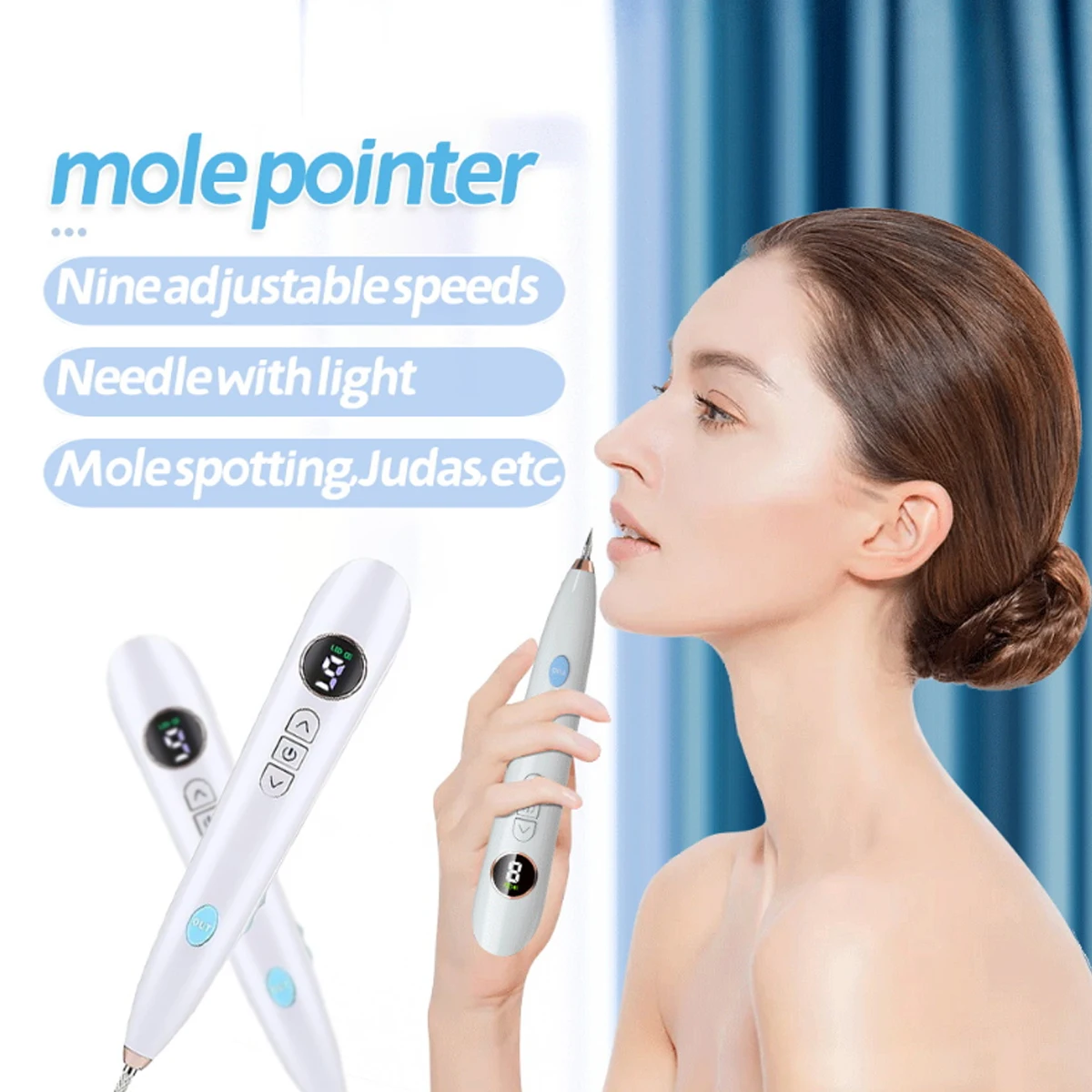 Penna per spotting talpa da 1 pezzo, 9 velocità con schermo regolabile, modello plug-in, casa