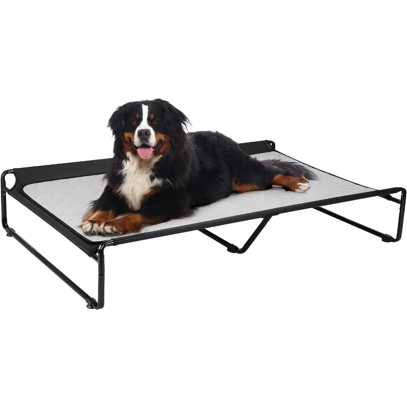 Elevated Dog Bed with Washable Dog Pee Pads, Raised Dog Cot Bed for Extra Large Dogs, Outdoor Dog Hammock Bed Off Ground