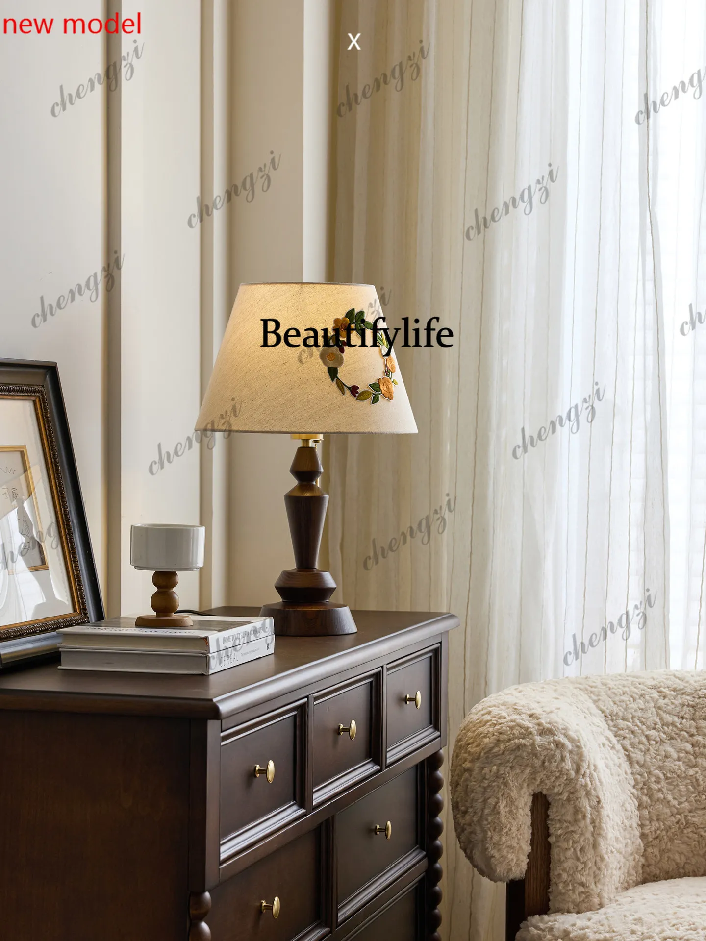 DD182French antique bedroom desk lamp new American retro master bedroom bedside decorative lamp