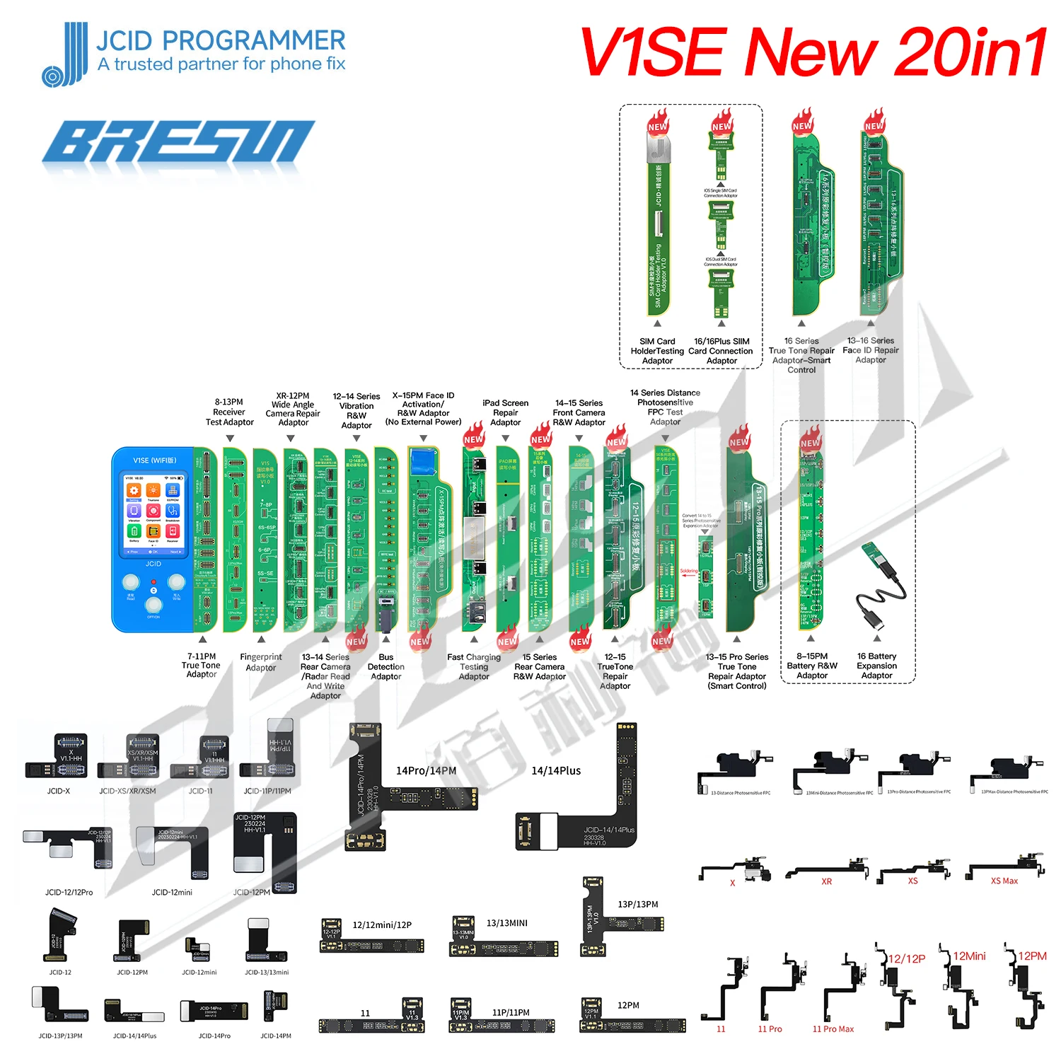 JC V1SE WIFI Version Programmer for iPhone X 11 12 13 14 15 Series