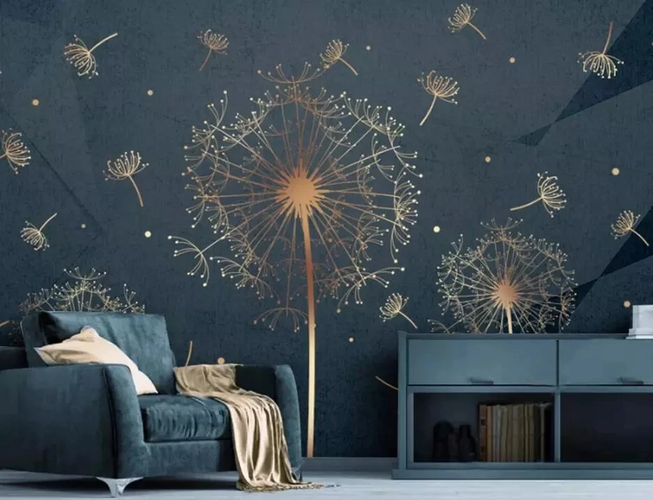 Custom 3d wallpaper photo modern abstract dandelion lines light luxury Living room sofa TV background wall bedroom restaurant 8d