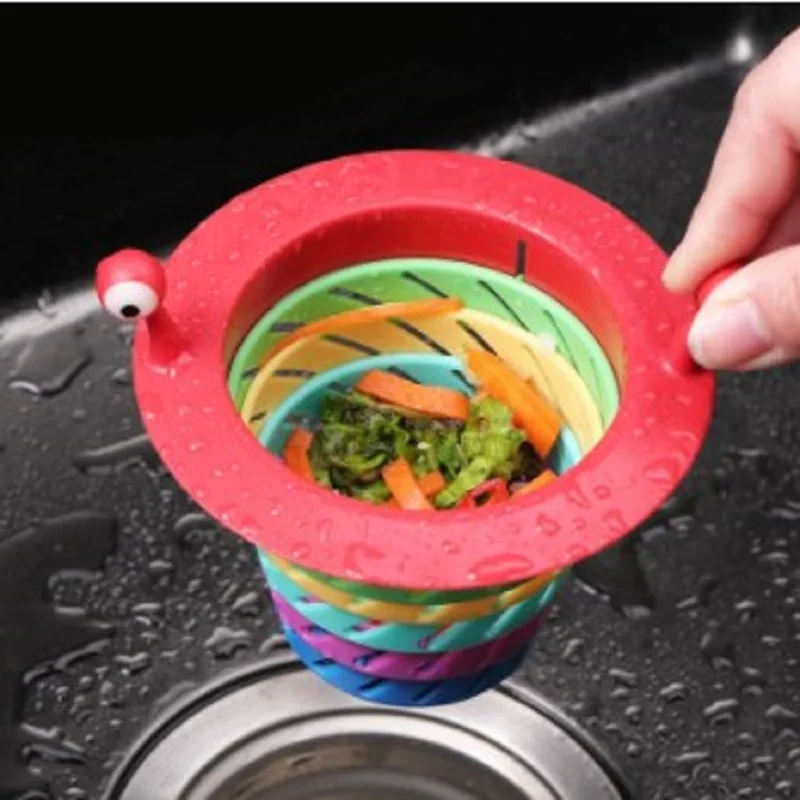 Little Monster Retractable Mesh Kitchen Sink Filter, Anti-Clogging, Floor Drain, Colorful Bathroom, Food Catchers