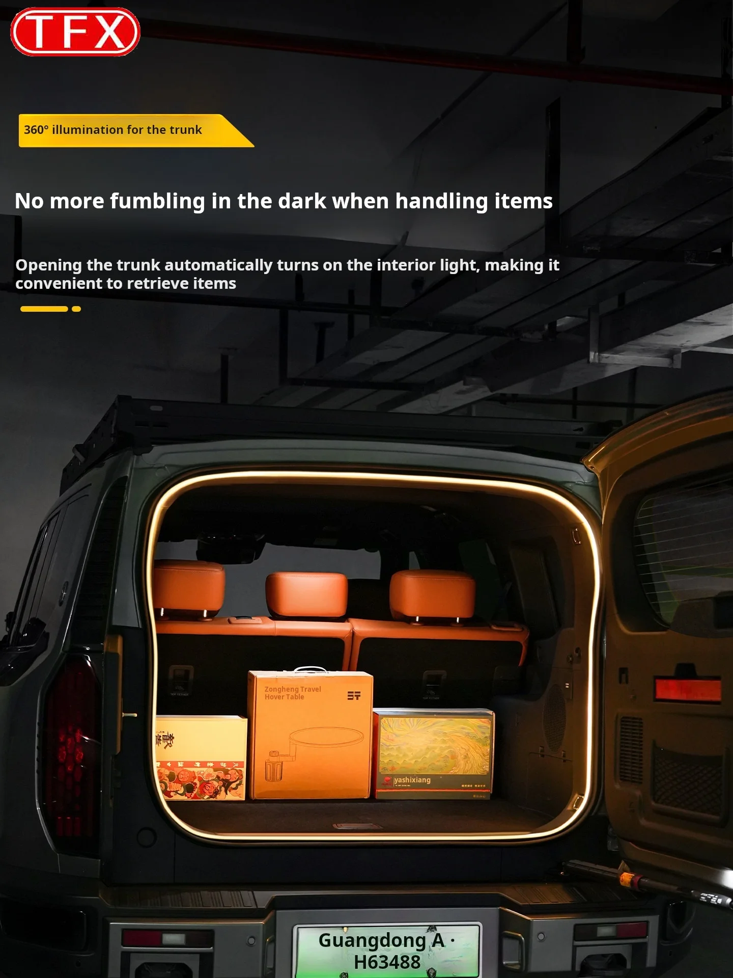 For Jetour G700 2025 2026 Car Styling Trunk LED Light Strip Ambient Tailgate Lamp Camping Outdoor Waterproof Light Accessories