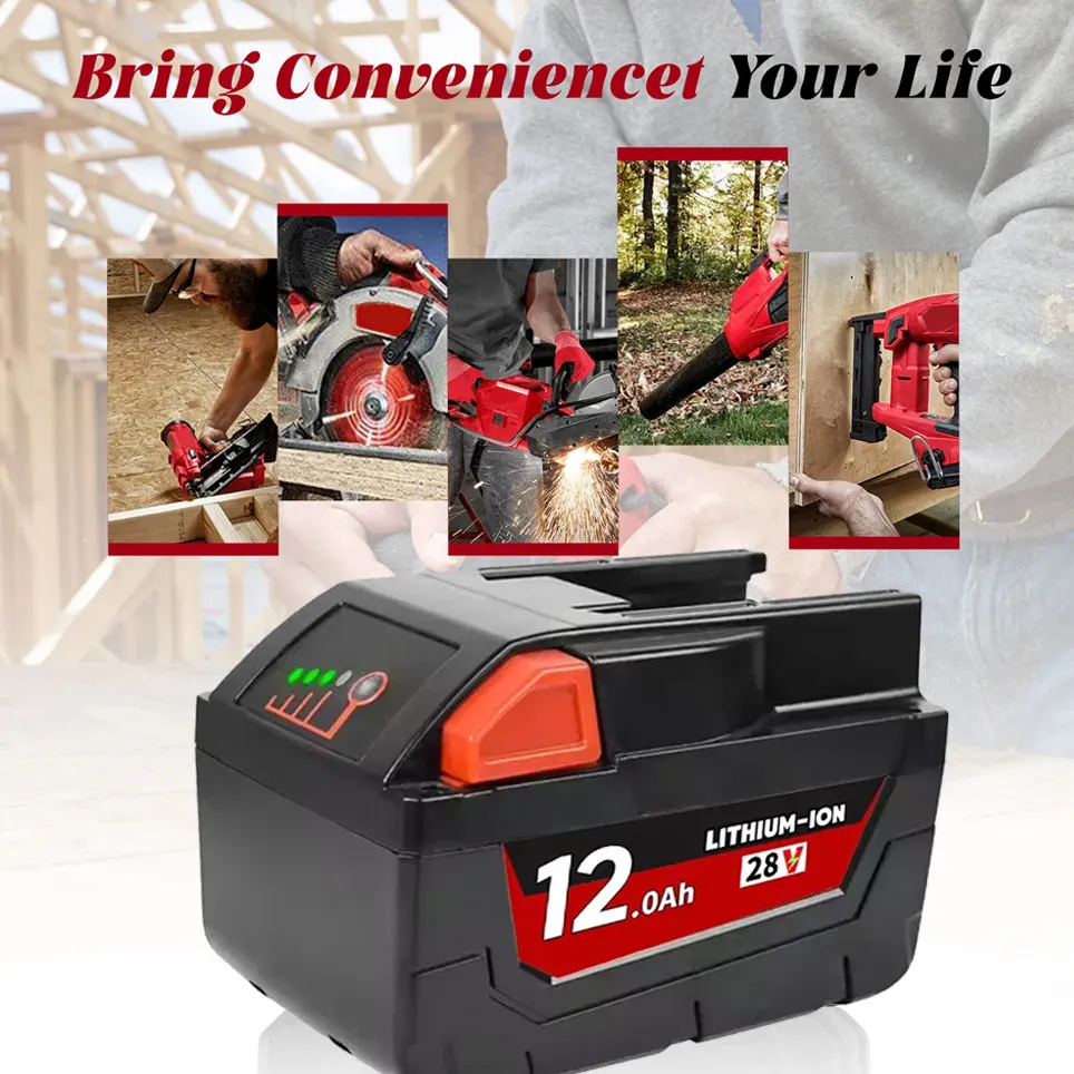 2024 neue 28 V 12,0 Ah Für Milwaukee M28 Batterie Li-Ion Ersatz Batterie Für Milwaukee 28 V M28 48-11-2830 0730-20 Werkzeug batterie