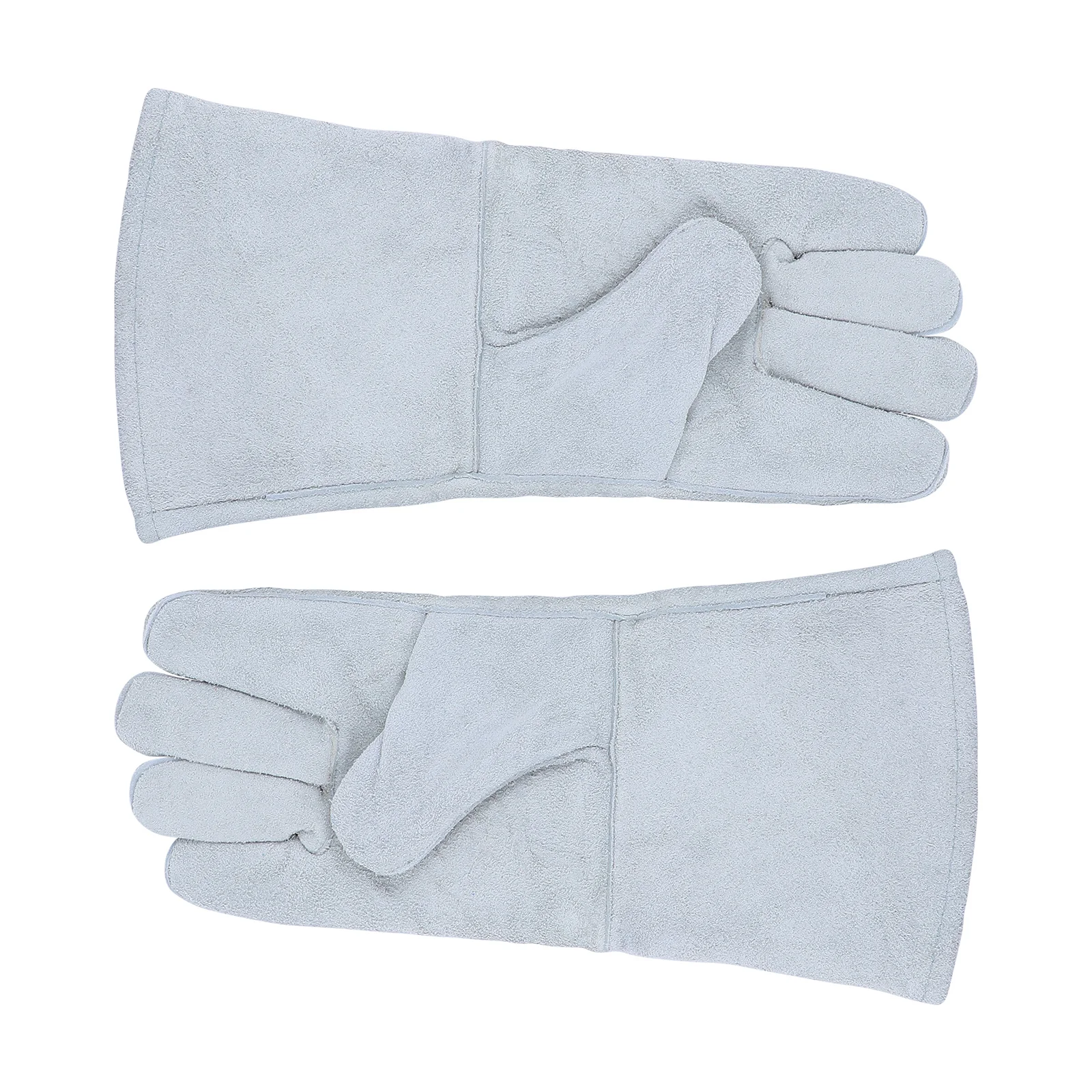 1Pair Heat Resistant Cowhide Gloves Unisex Rigger Gloves for Welding Camping Outdoor Work Cold Weather