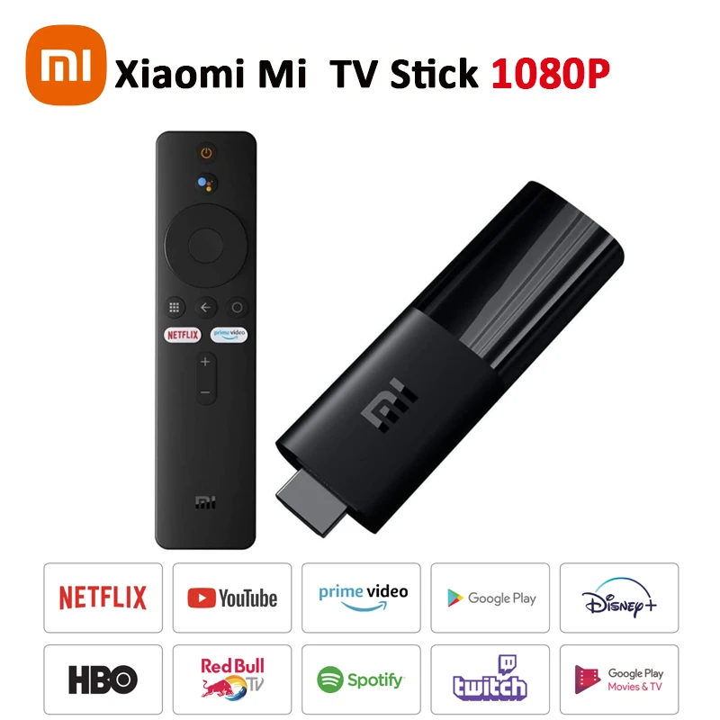 Xiaomi Mi TV Stick 1080P HDR Quad Core 64 Android TV Google Assistant Smart Cast Portable Streaming Media Player TV Stick