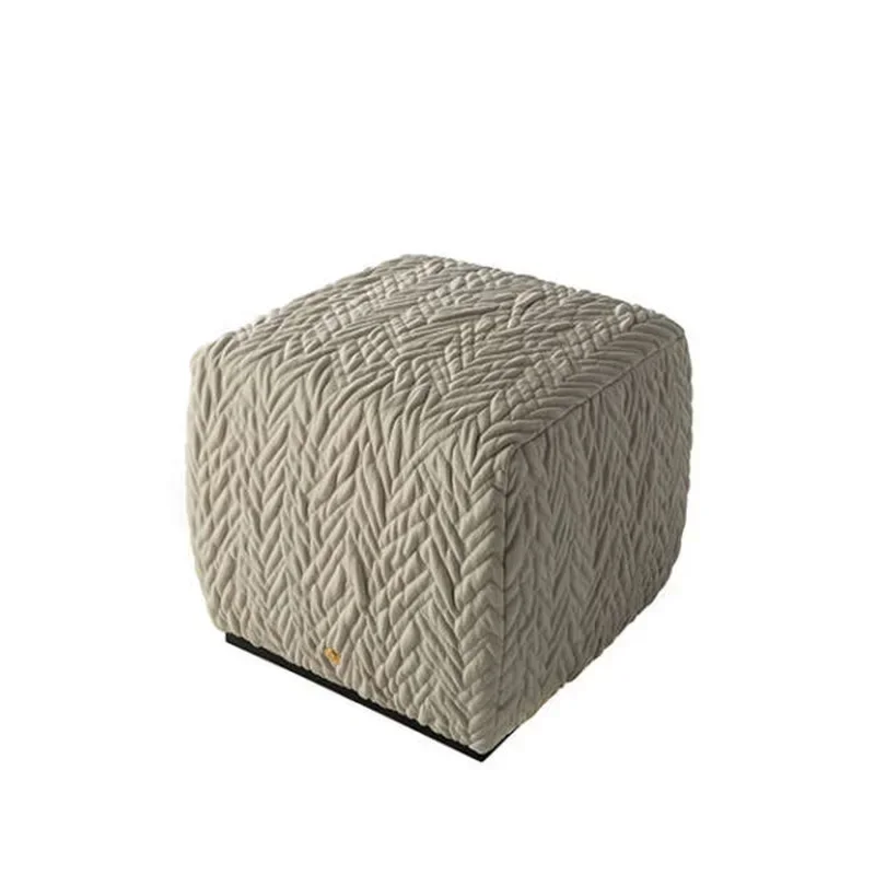 Embroidered square wrinkle dressing stool, convenient, practical and durable