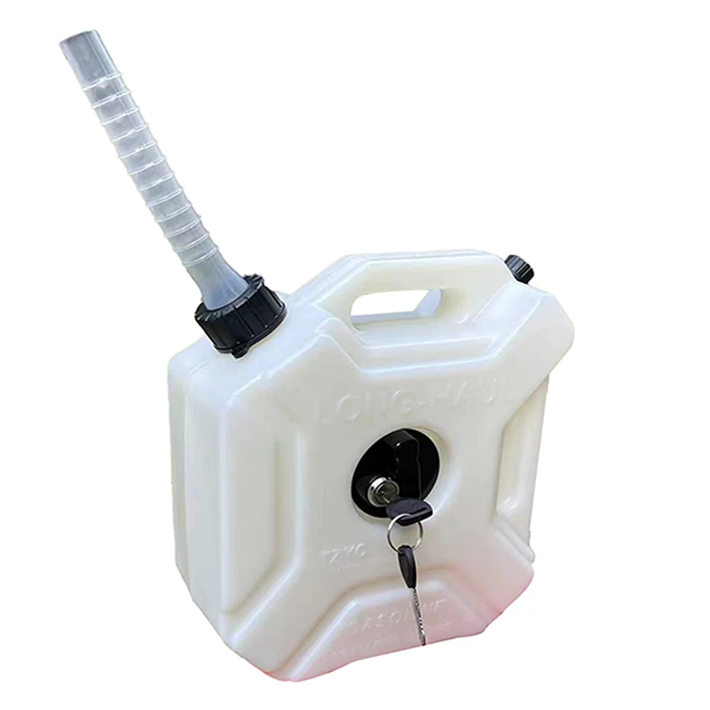 5L Custom White Fuel Tank Plastic Petrol Can Car Jerry Can Motorcycle Jerrycan Gas Can Gasoline Oil Container Fuel Canister