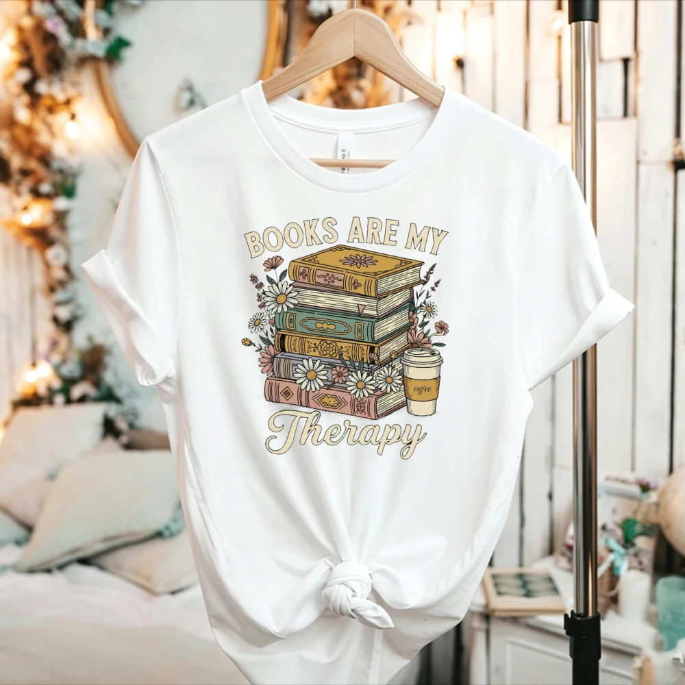 Cozy Book Lover Sweatshirt for Women Men Cute Reading Gift Floral Daisies Vintage Books Coffee Cup Retro Design Crew Neck Relaxe