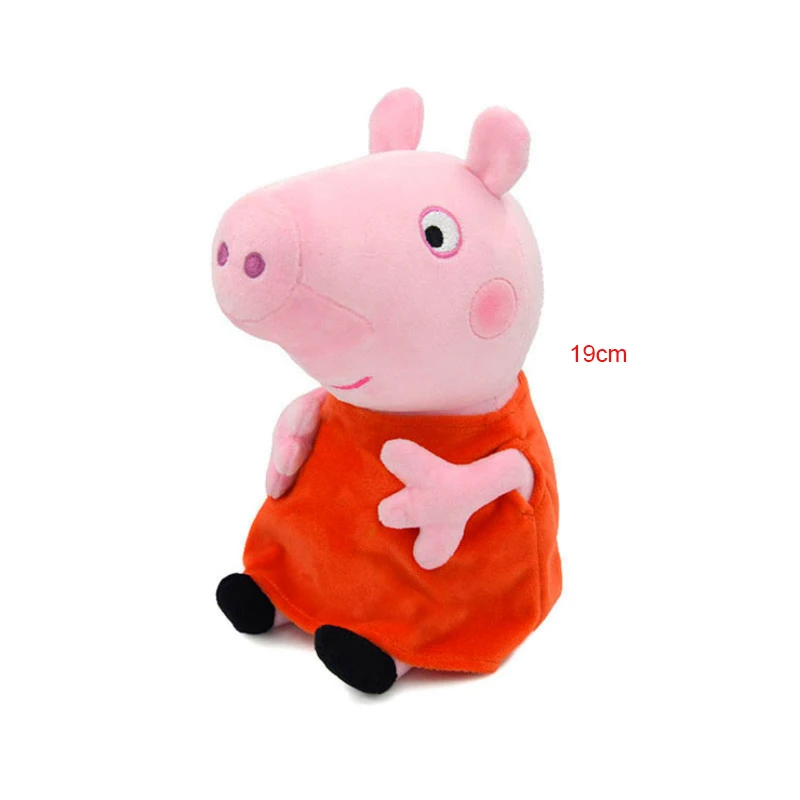 Echte 19 cm Peppa Pig Knuffels Leuke George Eddie Beer Mr Dinosaurus Cartoon Anime Figuur Knuffels Kinderen Verjaardagscadeautjes