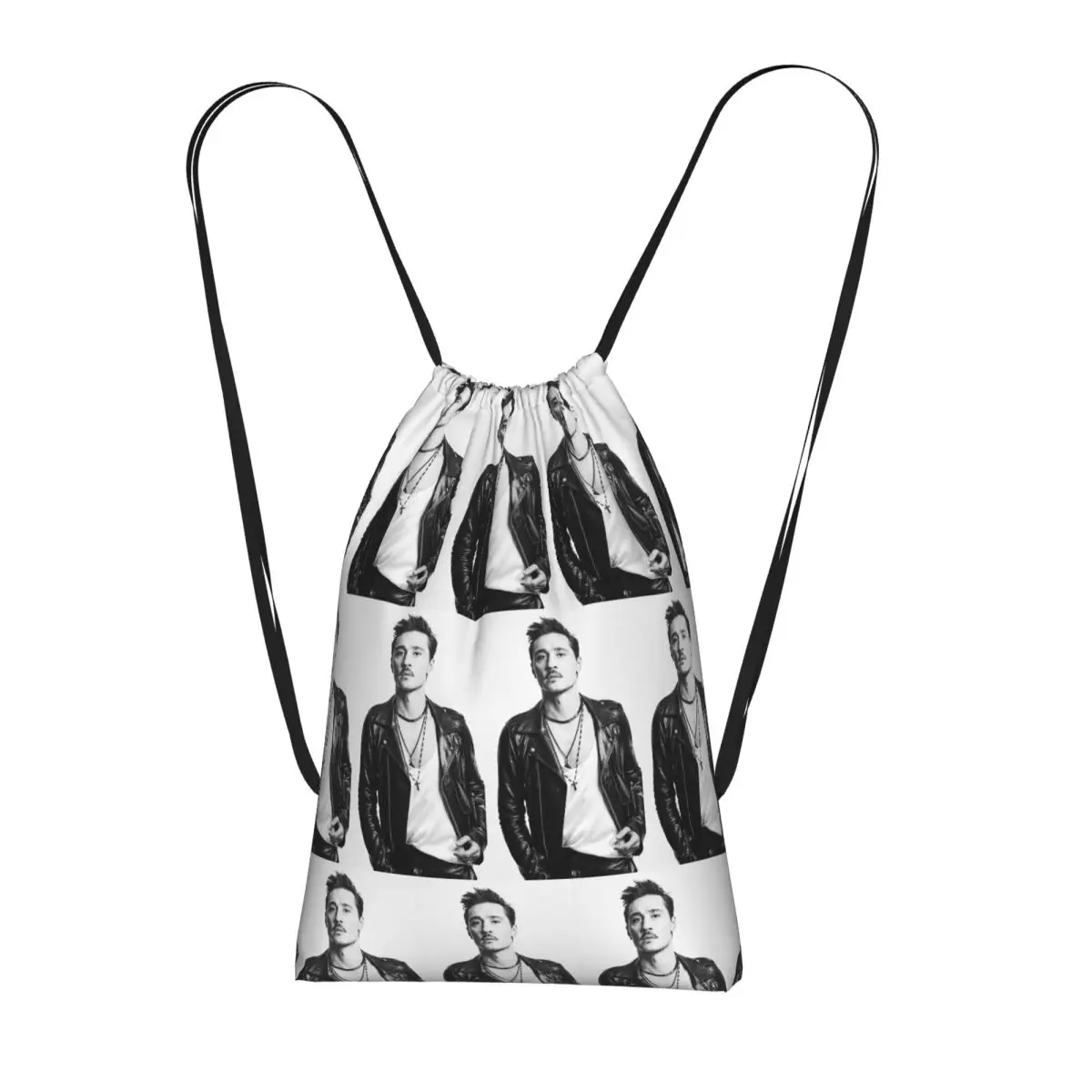 Hearmny Dima Bilan Drawstring Backpack Sports Gym Bag Lightweight Foldable Storage Drawstring Bag for Men Women