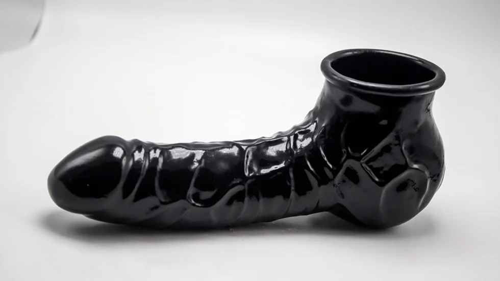 

((DM233))Textured Cock and Ball Sheath With point Latex sheaths