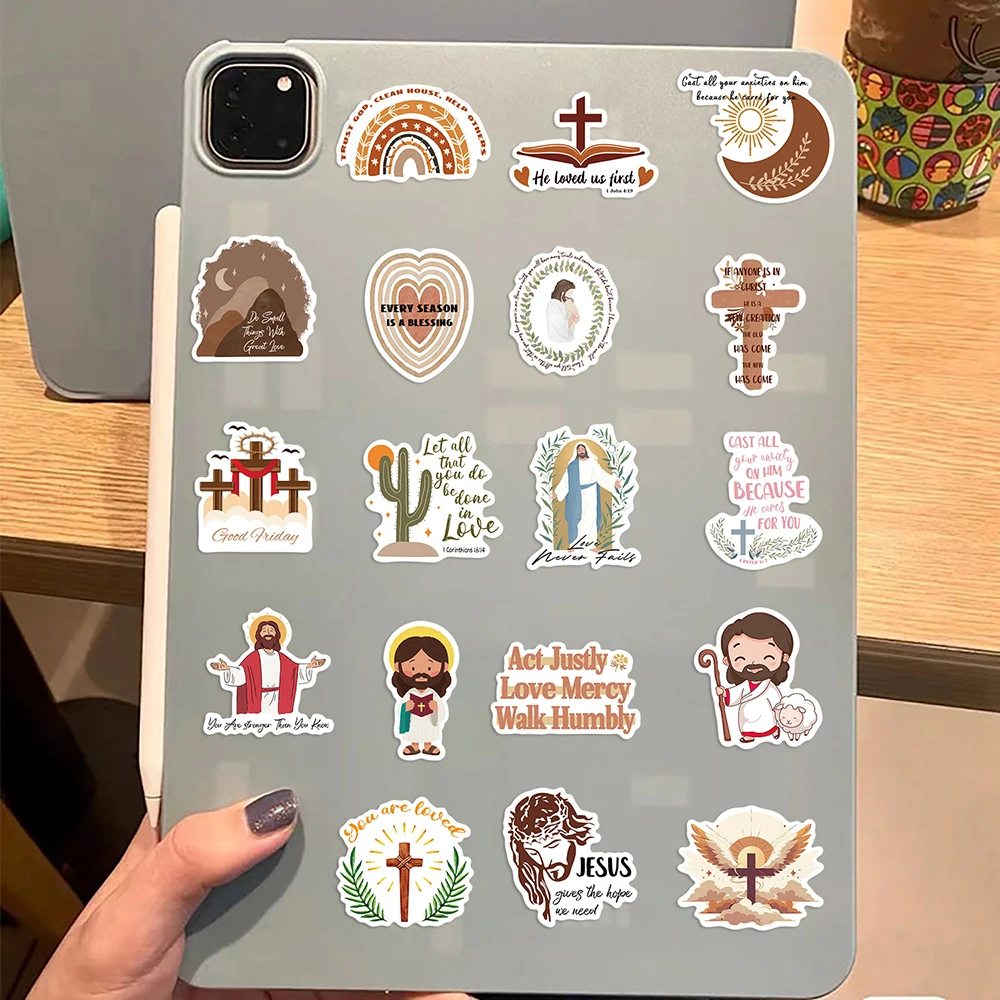 10/30/50/102PCS Jesus Abbe Christian Religion Stickers Encouragement Graffiti Notebook Laptop Luggage Car Wall Decals DIY Toys