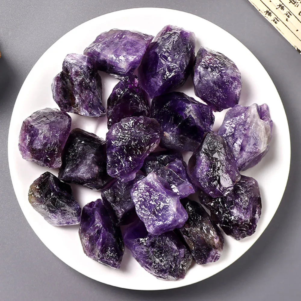 Natürliche Amethyst-Rohsteine, Unbearbeitete Heilkristalle für DIY-Trommelbrunnen, Steindekoration – Detail 2