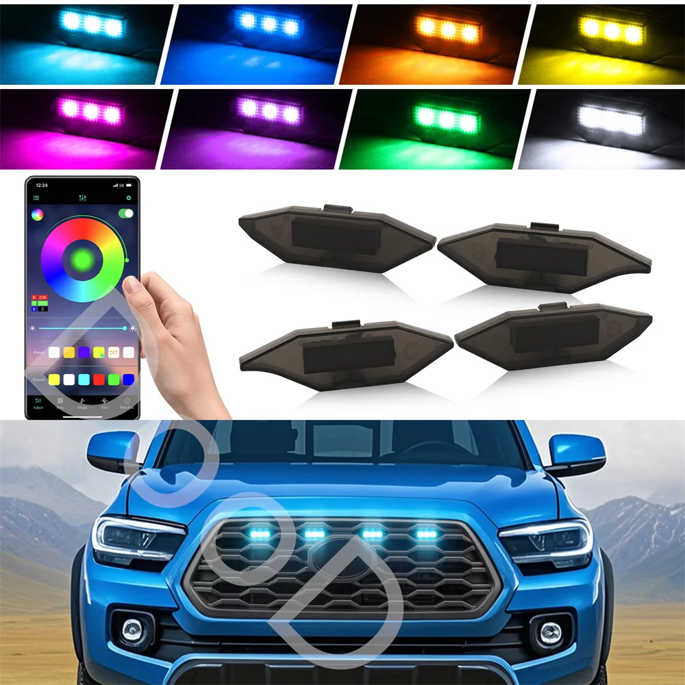

Led Grill Grille Lights Fit for 2021 2022 2023 Toyota Tacoma trdoff road sport Grills Lights Accessories