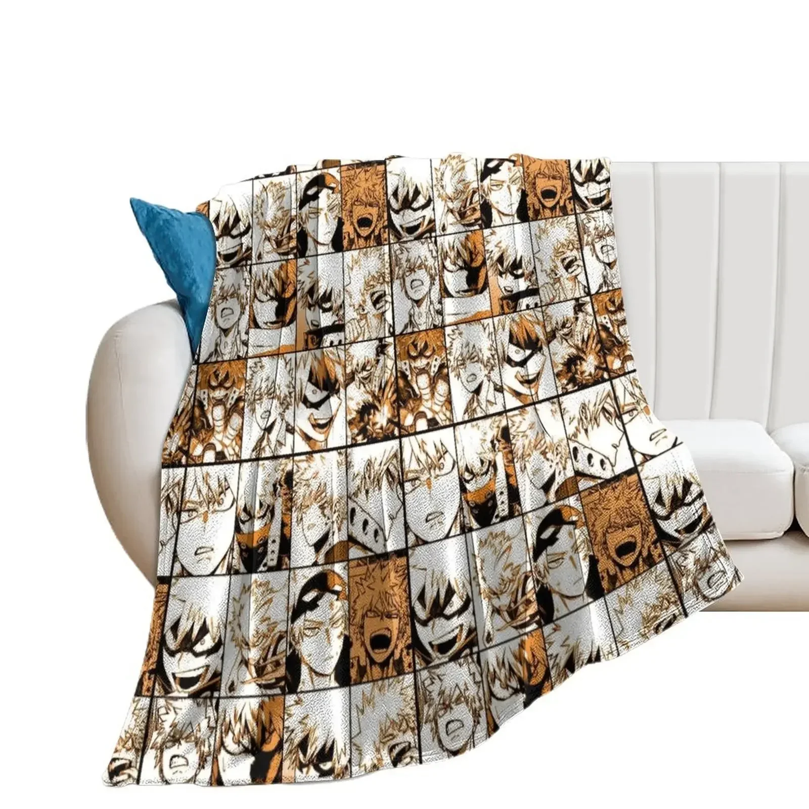 

Bakugo Katsuki collage Throw Blanket Beautifuls Warm decorative Decoratives Blankets