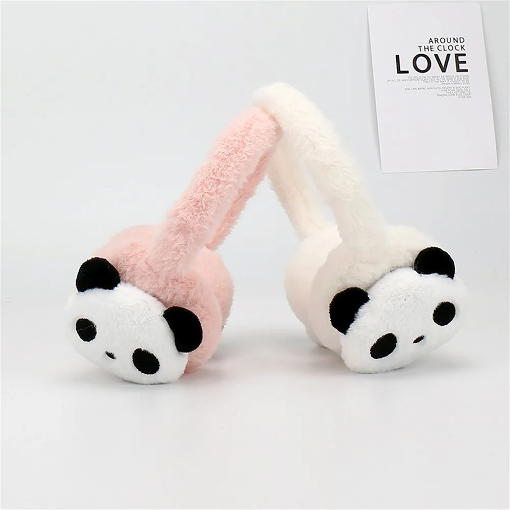 Cartoon Panda Earmuffs Cute Children\'S Winter Warm And Velvet Earmuffs Soft Plus Children Earlaps Gifts Ears-Muffs New 1pcs