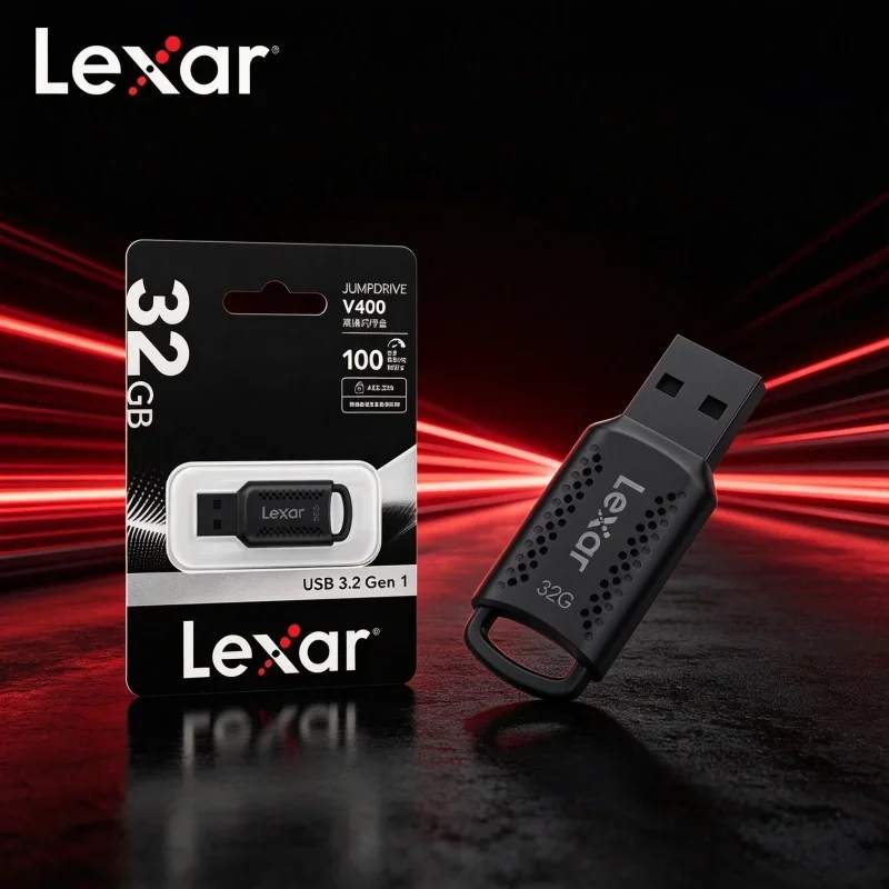 Lexar V400 USB 3.2 Gen1 U Disk Flash Pen Drive Compact Memory Stick External Storage Device For Desktop Laptop Computer Use