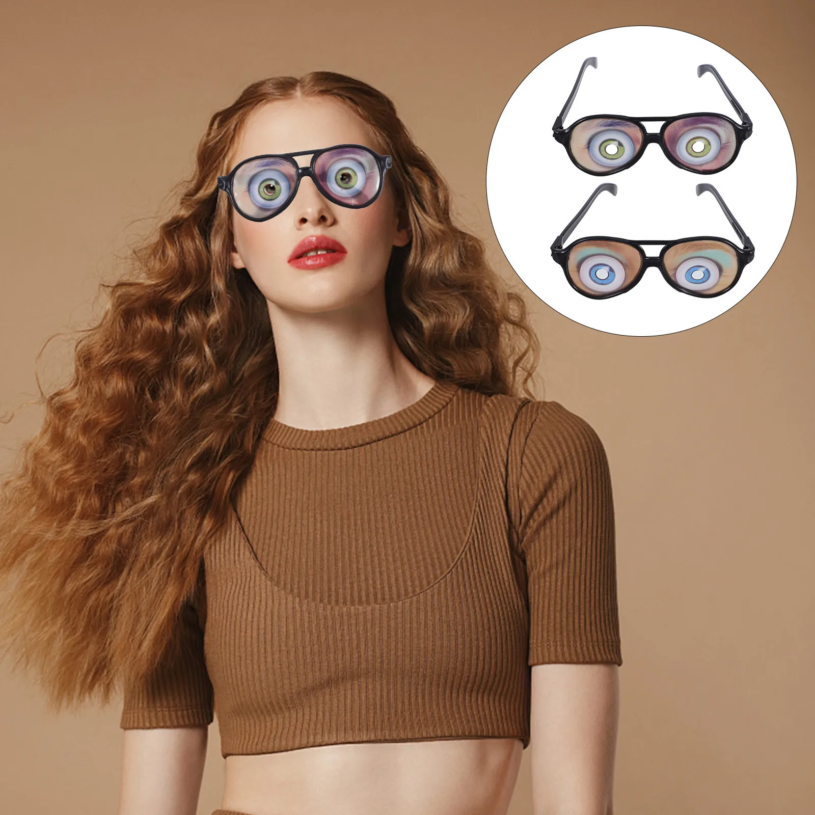 

2Pcs Funny Halloween Party Glasses Props Unique Eyewear Accessories for Costume Parties and Family Gatherings Cool Glasses