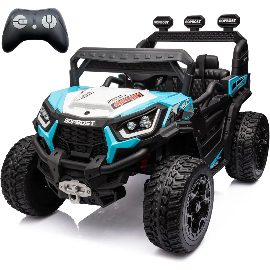 24V 7Ah Kids UTV Ride On Car with Remote Control 4WD Battery Powered Ride On Toys Off-Road Electric Car for Boys Girls, Music P
