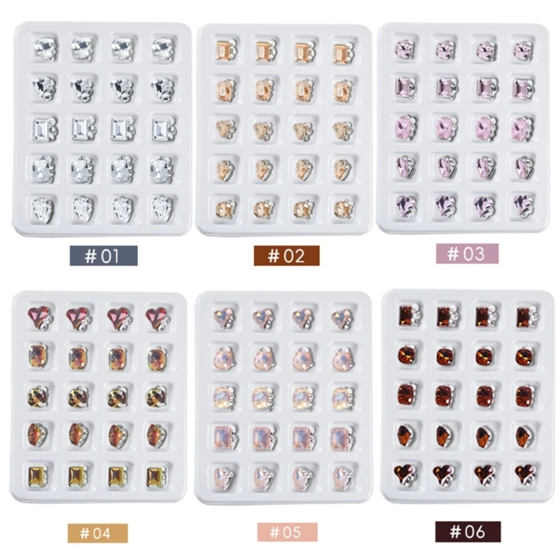 Q1QD Create Eye Catching Designs with 20pcs Art Embellishments Manicure